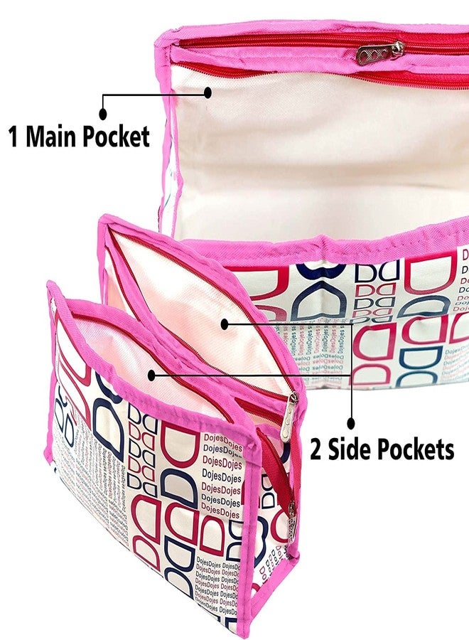 PRISMAXIC Synthetic Cosmetic Travelling Pouch | Toiletry Bag | Travel Makeup Kit | Organizer Kit | Jewelery Kit for Men and Women (Pack of 3) Multi-Color - Image 3